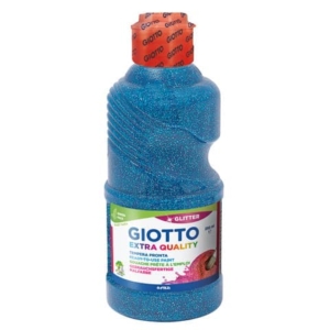 Tempera pronta Giotto glitter in flacone 250 ml ciano glitterato - F53120400