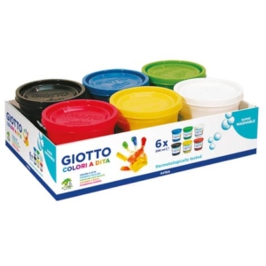 Colori a dita Giotto assortiti 6 vasetti da 200 ml - F535000