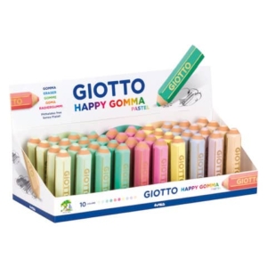 Espositore 40 gomme Giotto Happy Gomma colori assortiti pastello F234000