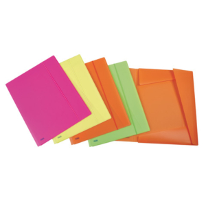 Cartella tre lembi con elastico Favorit Neon formato 33,5x42 cm dorso 2 cm colori assortiti in conf. 10 - 400090480