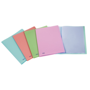 Portalistino Favorit Pastel liscio in PPL opaco 22x30 cm 20 buste interne fisse colori assortiti - 400115581