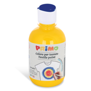 Colore acrilico per tessuto Primo in bottiglia PET con tappo dosatore 300 ml - 201 giallo primario - 411TX300201
