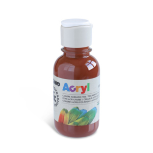 Colore acrilico Primo in bottiglia PET con tappo dosatore 125 ml - 730 terra di Siena bruciata - 402TA125730