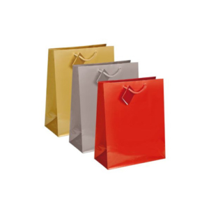 Shopper regalo plastificata Lebez 50,8x71,1x17,8 cm - colori assortiti - conf. 12 pezzi - 4357