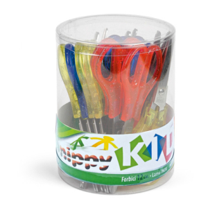 Barattolo di forbici Lebez Snippy Kid 13,5 cm - assortiti glitter - conf. 24 pezzi - 4327