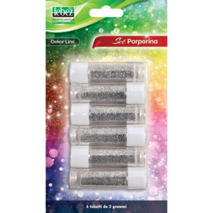 Porporina Lebez Dekor Line in tubetto 3 g - colore argento - conf. 6 pezzi - 5134-AG