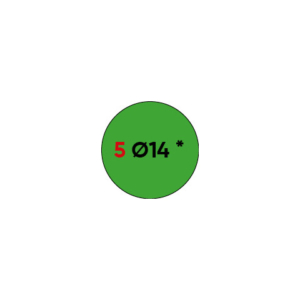 Etichette permanenti Markin Copiatabu Ø 14 mm - verde - conf. 10 blister da 10 ff - X11005VE