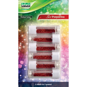 Porporina Lebez Dekor Line in tubetto 3 g - colore rosso - conf. 6 pezzi - 5134-R