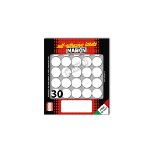 Etichette permanenti Markin Copiatabu Ø 22 mm - bianco - conf. 10 blister da 10 ff - X11007