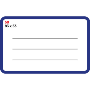 Etichette bianche permanenti Markin Copiatabu 83x53 mm bordata e rigata - conf. 10 blister da 10 ff - X11058