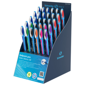 Espositore 30 penne a sfera Schneider Slider Memo XB - 7 colori assortiti - P304042