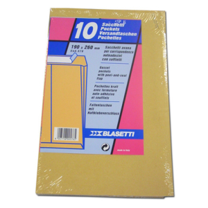 Busta a sacco Blasetti Monodex Avana - 100 g/m² - in conf. 10 buste - 190x260 mm - 578