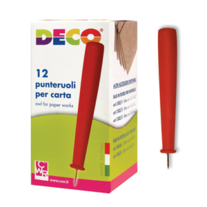 Punteruoli per carta Deco formato 9 cm - conf. da 12 pezzi - rosso - 1583