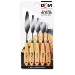 Blister spatole per colori a olio DOM - misure diverse - conf. 5 pezzi - 10919