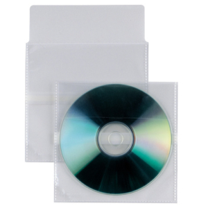 Busta trasparente porta CD/DVD adesiva Sei Rota formato 12,5x12 cm - conf. 25 pezzi - 430102