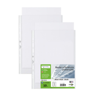 Buste in PP liscio Sei Rota Atla T Plus - altissimo spessore trasparente 25x35 cm - conf. 10 pezzi - 662535