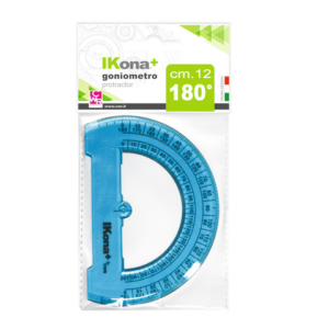 Goniometro semicircolare IKona+ 180° - Ø 12 cm - azzurro trasparente - 550