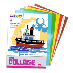 Album di carta rasata Deco 35x50 cm - 80 g - 5 conf. da 24 fogli colori assortiti - 714/24
