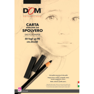 Blocco carta da spolvero DOM giallo tenue 90 g 35x50 cm - 50 fogli - 1033