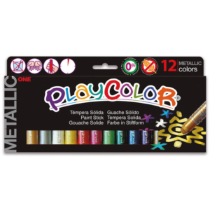 Playcolor tempera solida in stick 12 colori assortiti metallic -10 gr 10121