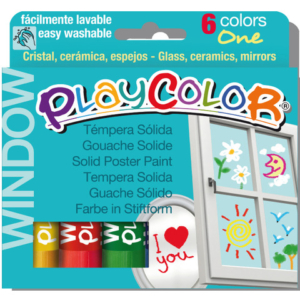 Playcolor tempera solida in stick 6 colori assortiti per vetri- 10 gr 2001