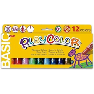 Playcolor tempera solida in stick 12 colori assortiti metallic - 40 gr 10962