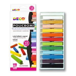 Gessi policromi quadrati Deco Gessopastello - colori assortiti - conf. 12 pezzi - MY/MCP12