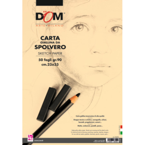 Blocco carta da spolvero DOM giallo tenue 90 g 23x33 cm - 50 fogli - 06452
