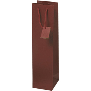 Borsa portabottiglie Decoration in carta kraft bordeaux - 10+9xH.39 cm - conf. 10 pz - BCA334X