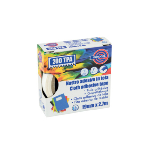Nastro adesivo telato Eurocel formato 19 mm x 2,7 m - colore bianco 016014194