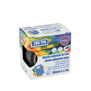 Nastro adesivo telato Eurocel formato 38 mm x 2,7 m - colore nero 016714314