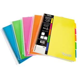 Quaderno spiralato Nikoffice con fori e separatori - 100 ff - 80 g formato A5 - 5 mm - 30NIK106/A5