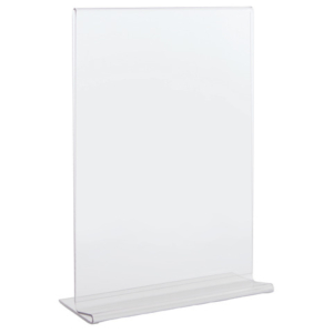 Portadepliant in PET Lebez con base a T formato A5 15x21cm - trasparente - 80995