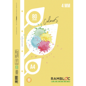 Ricambio rinforzato quaderni ad anelli Rambloc formato A4 colore giallo - 4 mm - 90524121