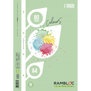 Ricambio rinforzato quaderni ad anelli Rambloc formato A4 colore verde - 1R - 90524353