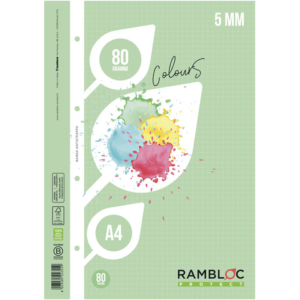 Ricambio rinforzato quaderni ad anelli Rambloc formato A4 colore verde - 5 mm - 90524355