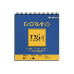 blocco spiralato Fabriano 1264 schizzi 90 g 30x30 cm - 120 fogli - 19100638