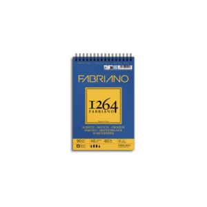 Blocco spiralato Fabriano 1264 schizzi 90 g 60 fogli A5 - spirale lato corto - 19100636