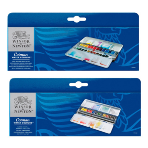 Acquerello tascabile Winsor&Newton Cotman 12 mezzi godet assortiti in scatola di metallo - 0390453