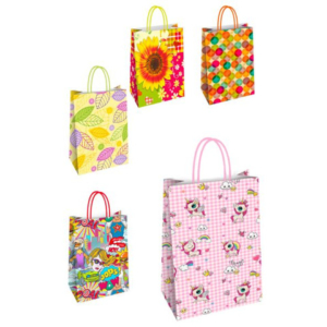 Borsa shopper Florio Carta fantasie assortite - formato 26x12x35 cm - conf. 25 pz - 73198