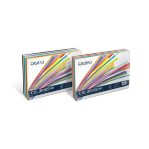 Carta colorata Favini Bristol Colorissimi 25x35 cm 200 g/m2 risma da 240 ff 12 colori - A35X244