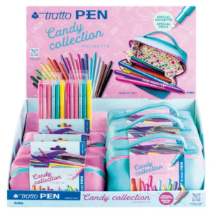 Espositore 12 pochette penne a punta sintetica Tratto Pen Candy collection - F813700