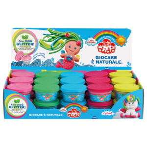 Espositore 30 barattoli 100 g di pasta modellabile Didò Glitter - colori assortiti - F346700