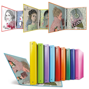 Raccoglitore in Stratopan Sei Rota Raggio A4 fantasie assortite - 4 anelli R30 mm - Ritratti - 36704099