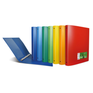 Raccoglitore in PP a lastra riciclato Sei Rota Terra A4 - colori assortiti - 4 anelli Ø 17 mm - 36931890