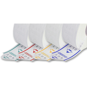 Rotolo eliminacode Markin alfanumerico da 2000 tickets - conf. 20 pz - colori assortiti - Y611ASS