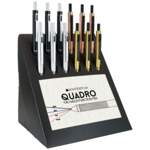 Espositore 12 penne a sfera a scatto Quadro in 4 colori assortiti J100103