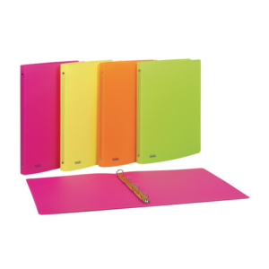 Raccoglitore a 4 anelli in PPL Neon D 15 - 22x30 cm - conf. da 20 pezzi in colori assortiti fluo - 400066847