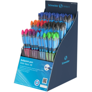 Espositore 120 penne a sfera con cappuccio Schneider Slider Basic XB colori assortiti - P304102