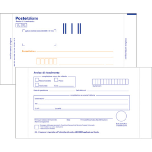 Cartoline postali bianche A.R. O.C.L. - posta prioritaria conf. da 100 pezzi - 0166N
